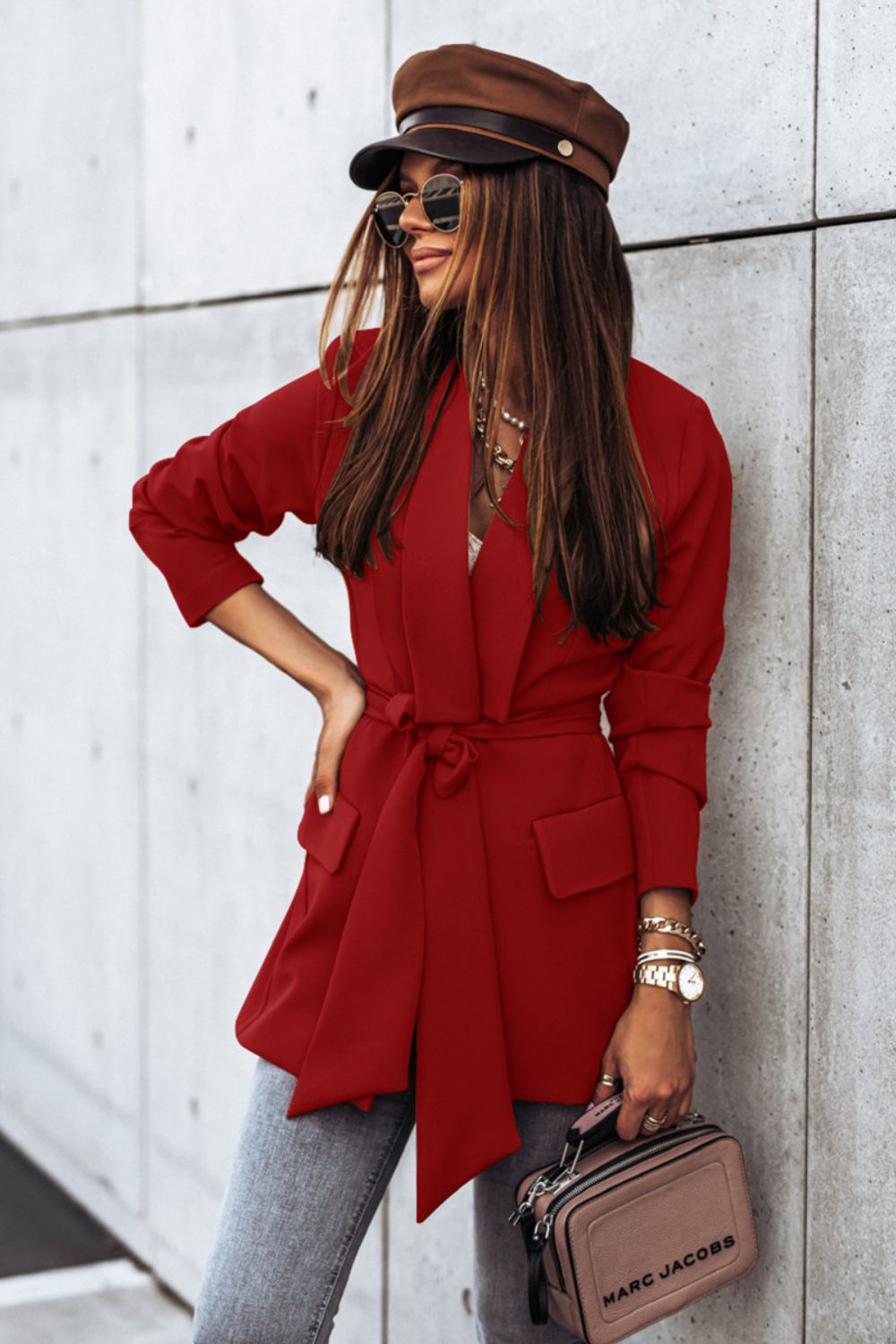 Belted Collar Blazer (5 colors)