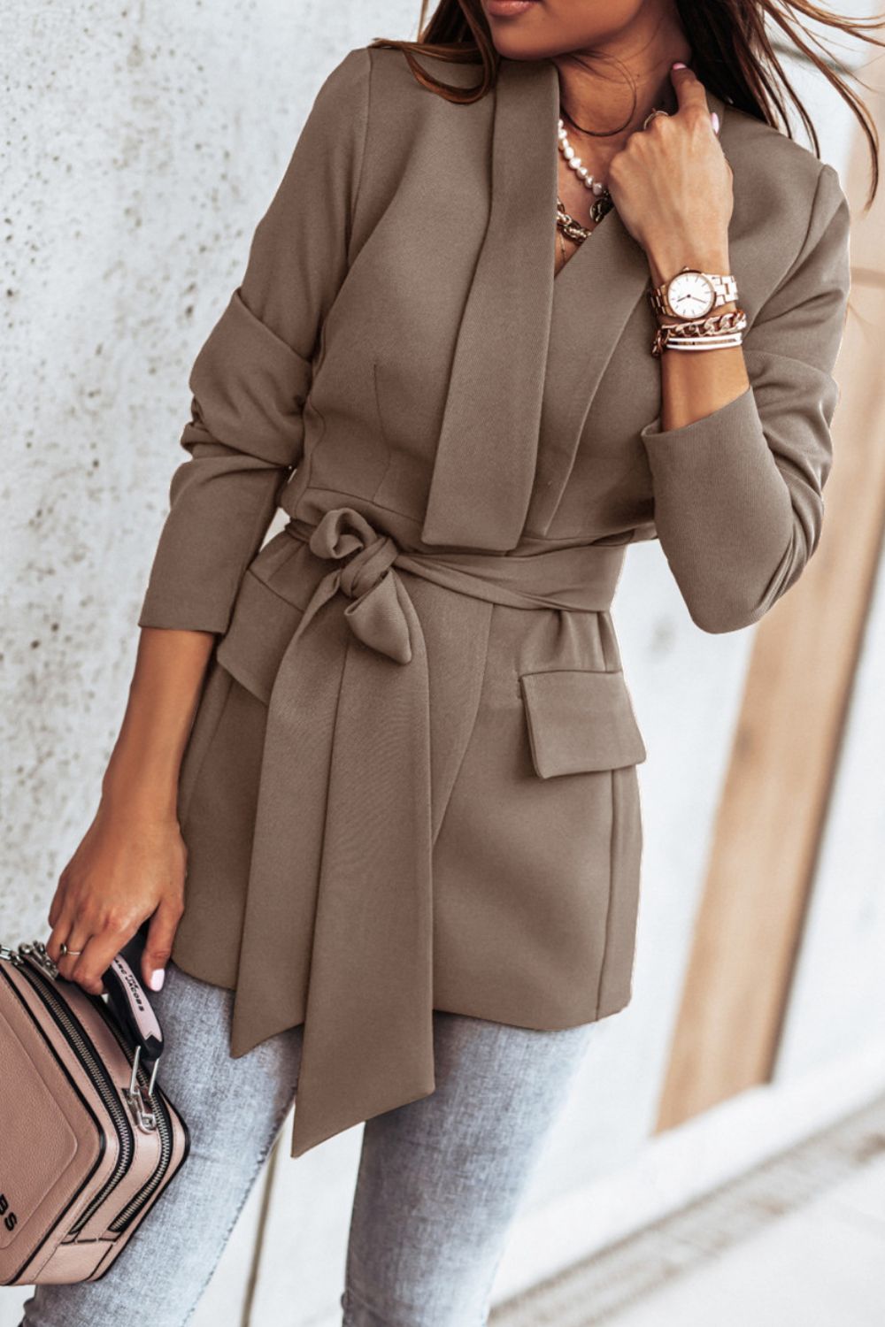 Belted Collar Blazer (5 colors)