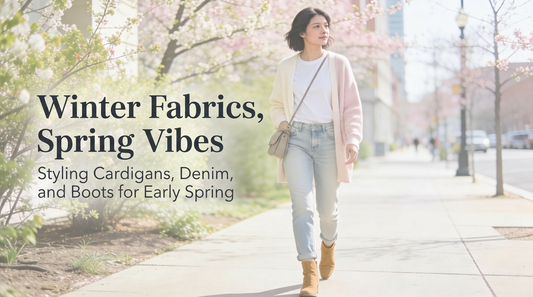 Winter Fabrics, Spring Vibes: Styling Cardigans, Denim, and Boots for Early Spring