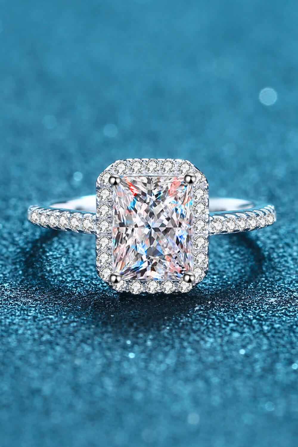 1-Carat Rectangle Moissanite Ring