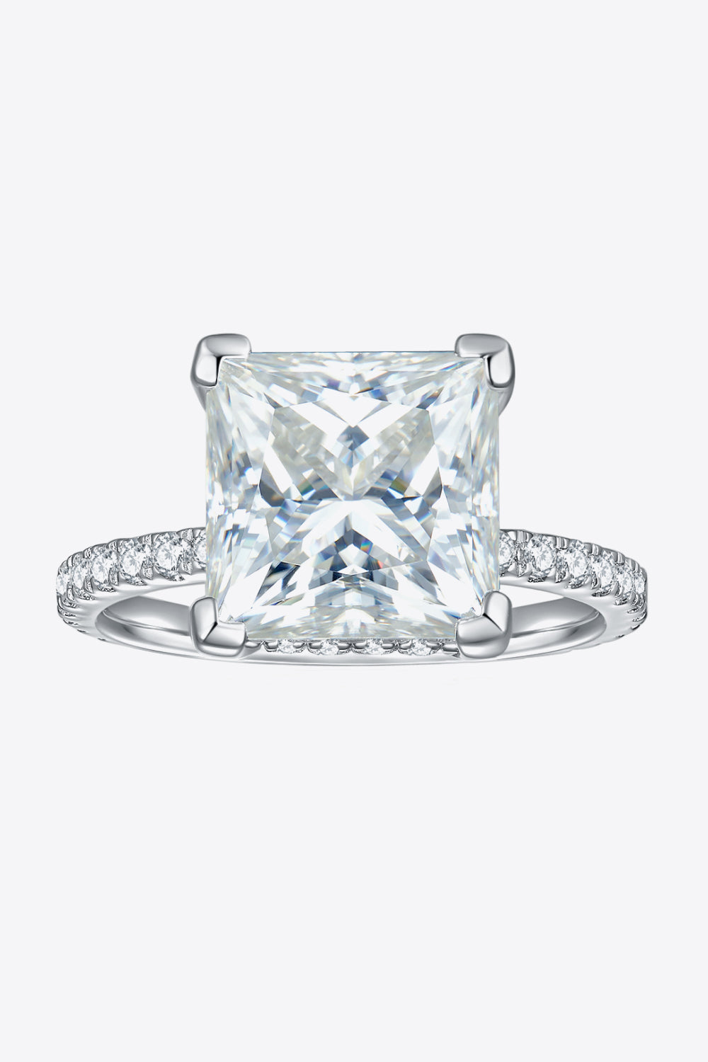 5.52-Carat Moissanite Side Stone Ring