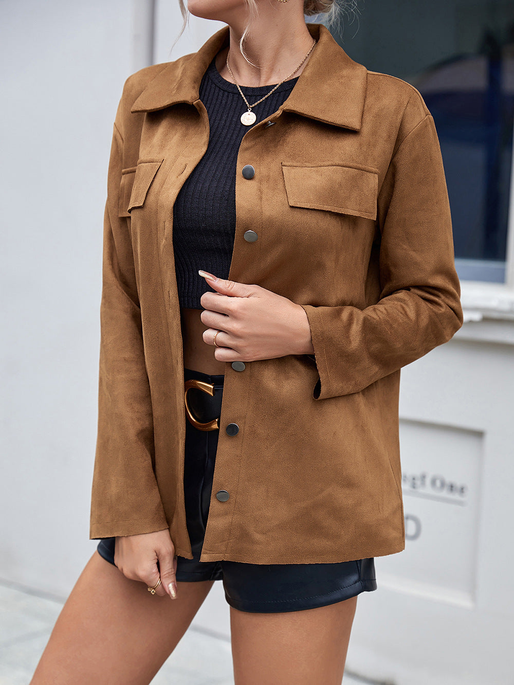 Collared Drop Shoulder Jacket