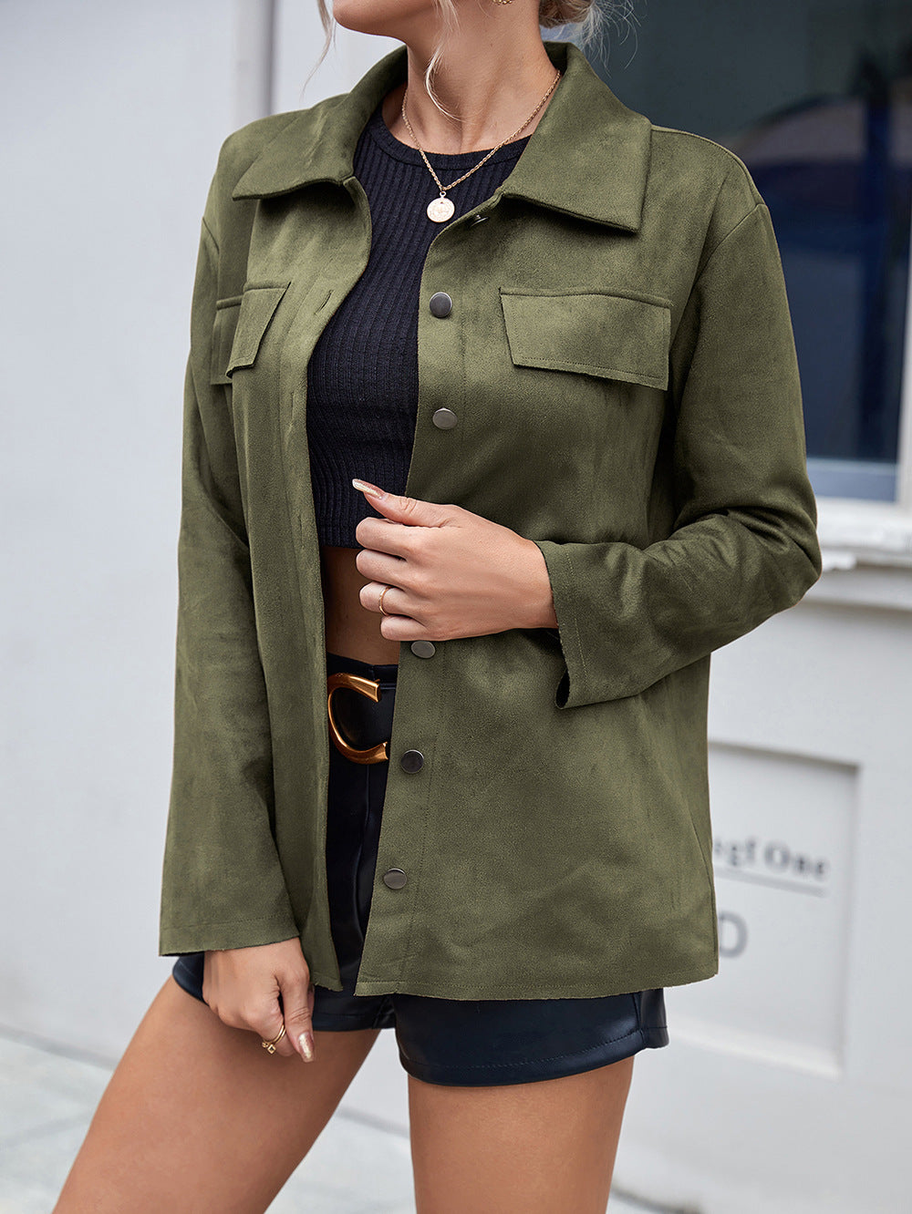 Collared Drop Shoulder Jacket