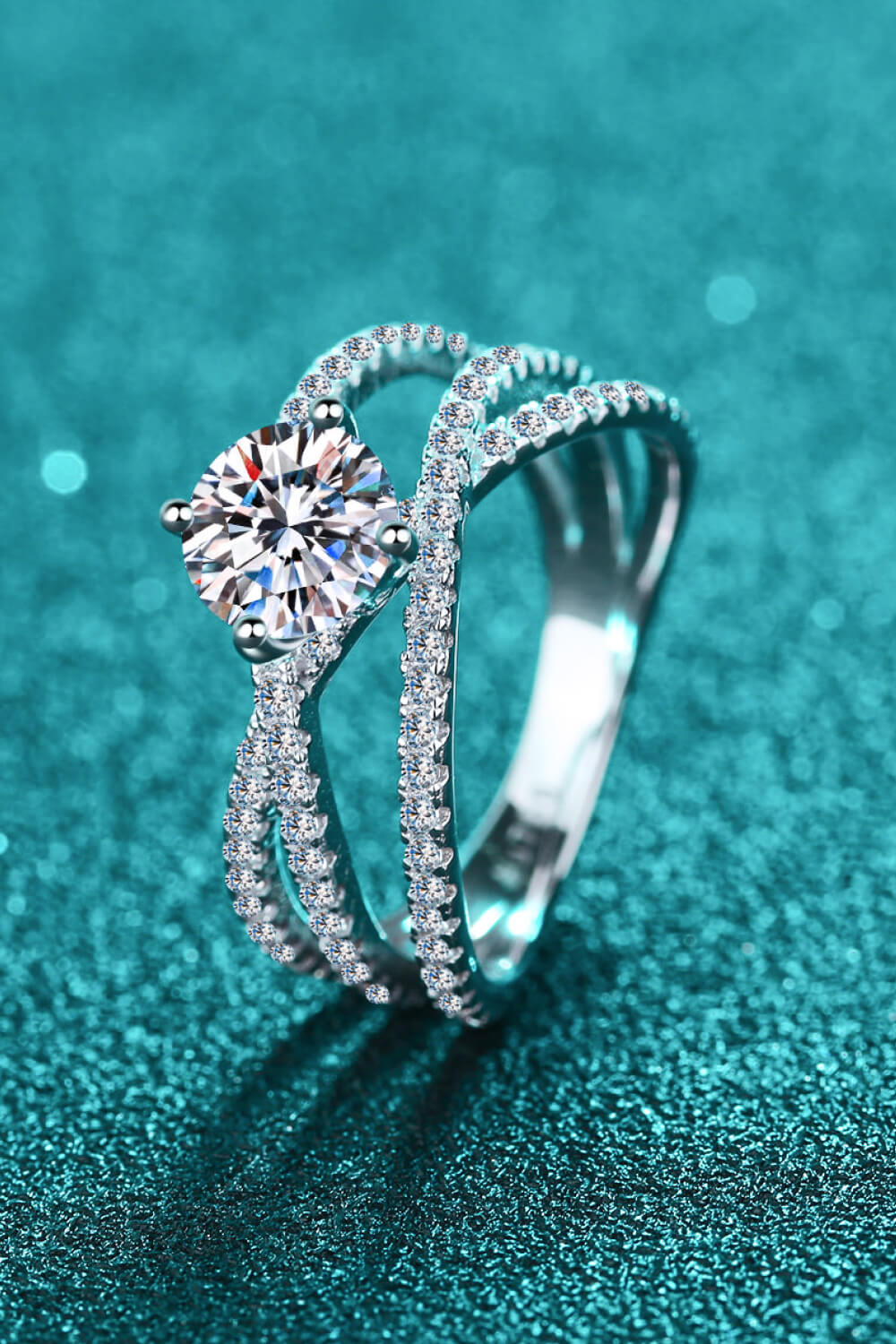 1-Carat Moissanite Crisscross Ring