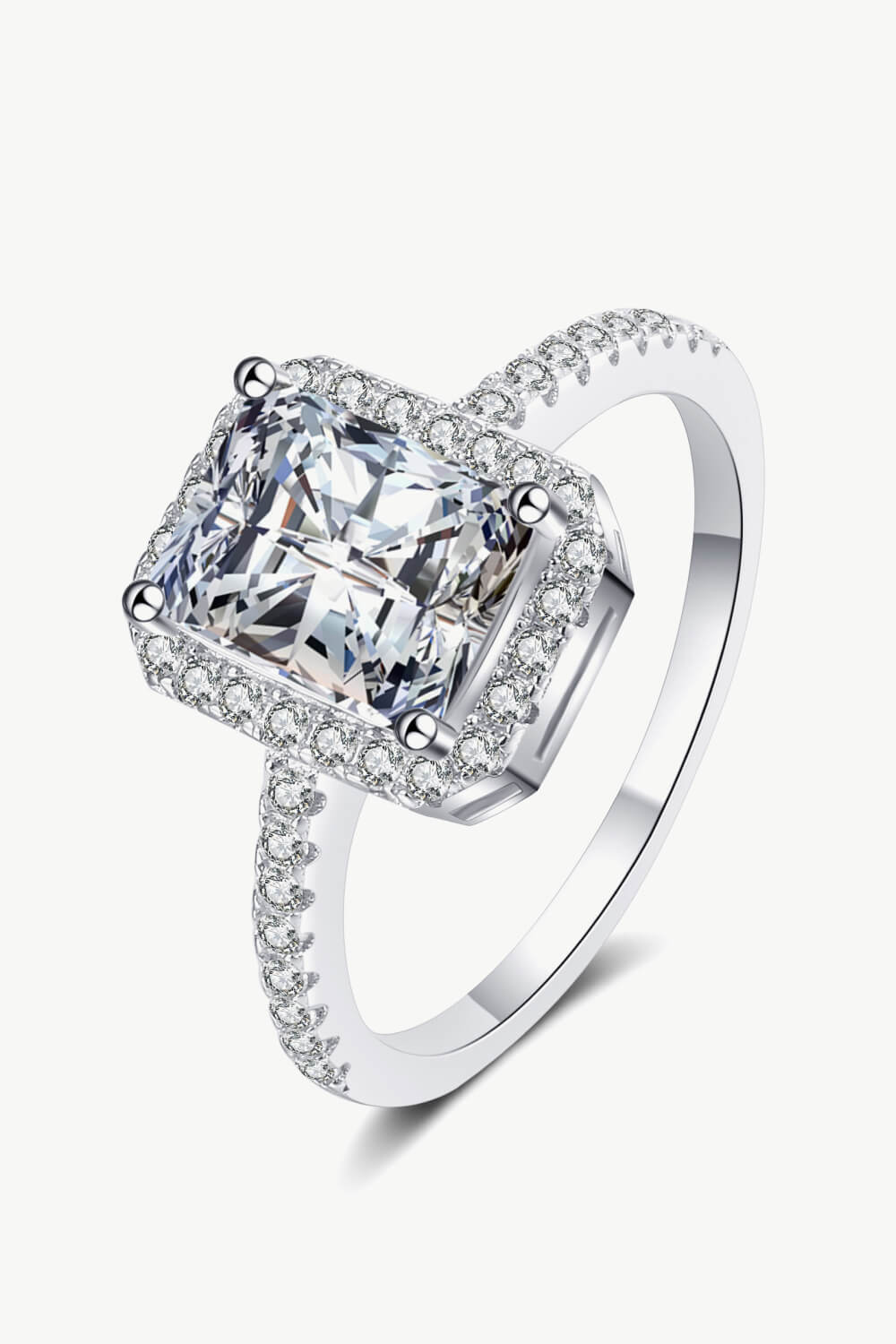 1-Carat Rectangle Moissanite Ring