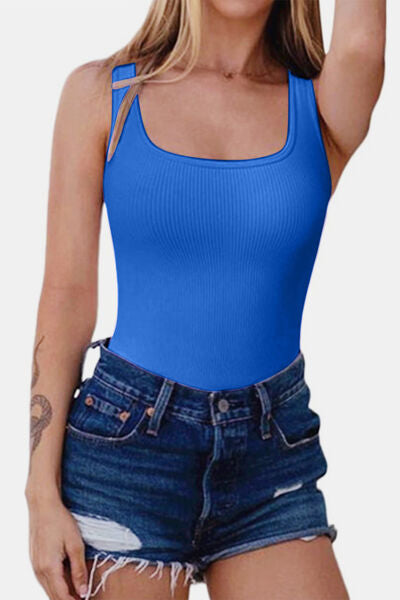 Wide Strap Square Neck Active Bodysuit