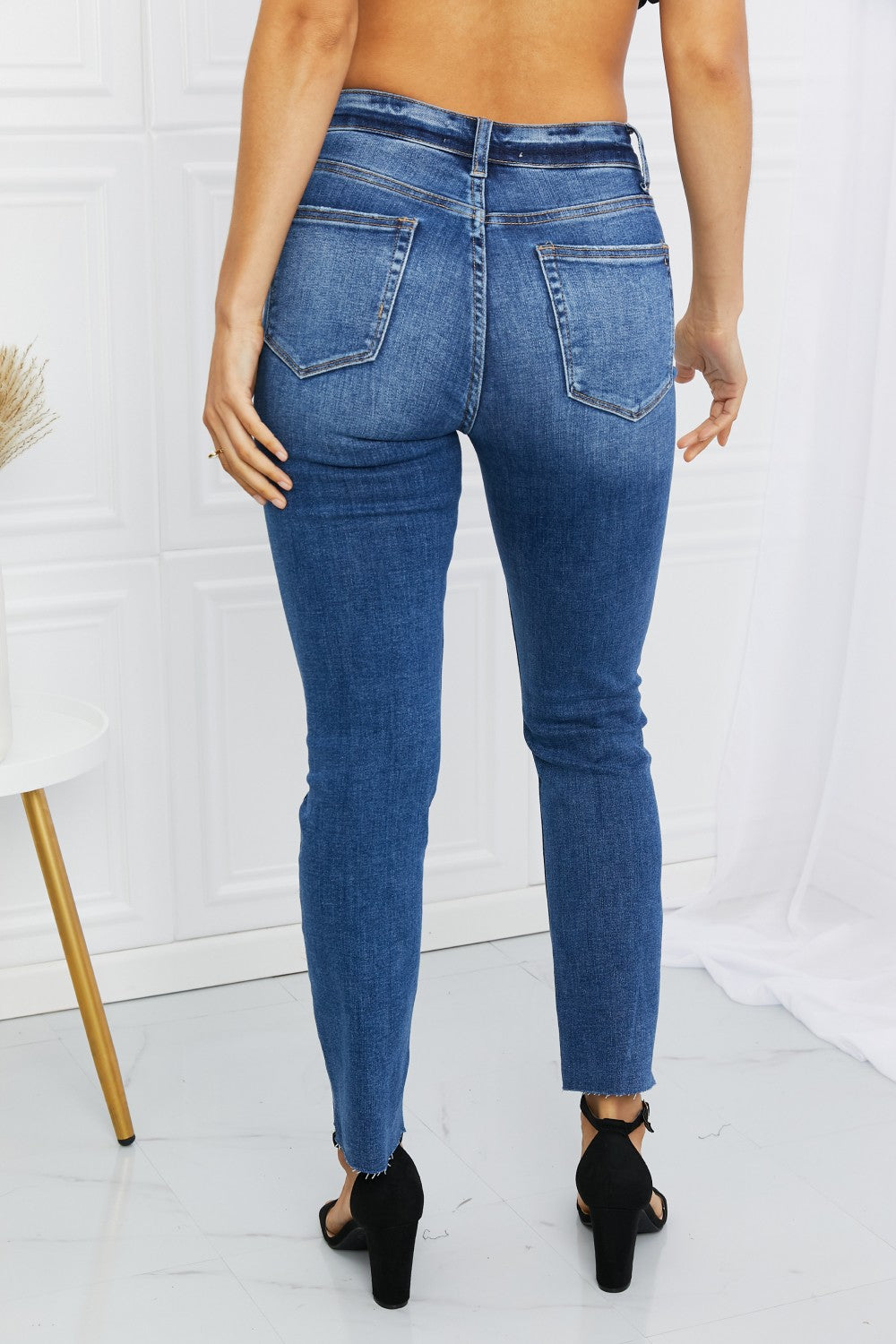 Vervet by Flying Monkey Full Size Raw Hem Cropped Jeans