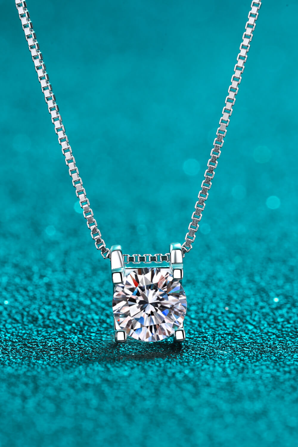 1-Carat Moissanite Sterling Silver Chain Necklace