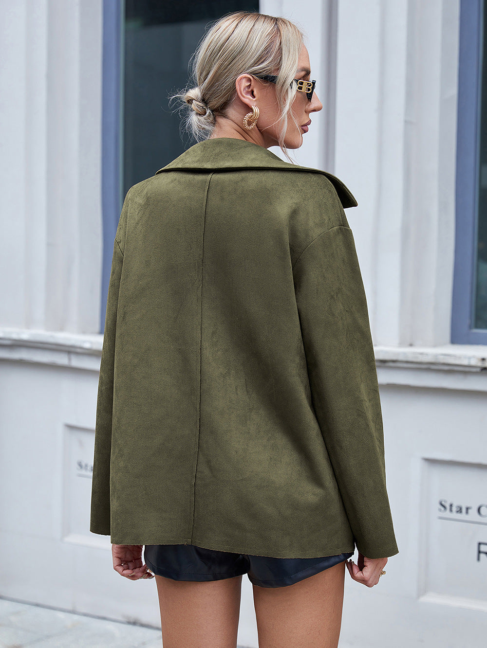 Collared Drop Shoulder Jacket