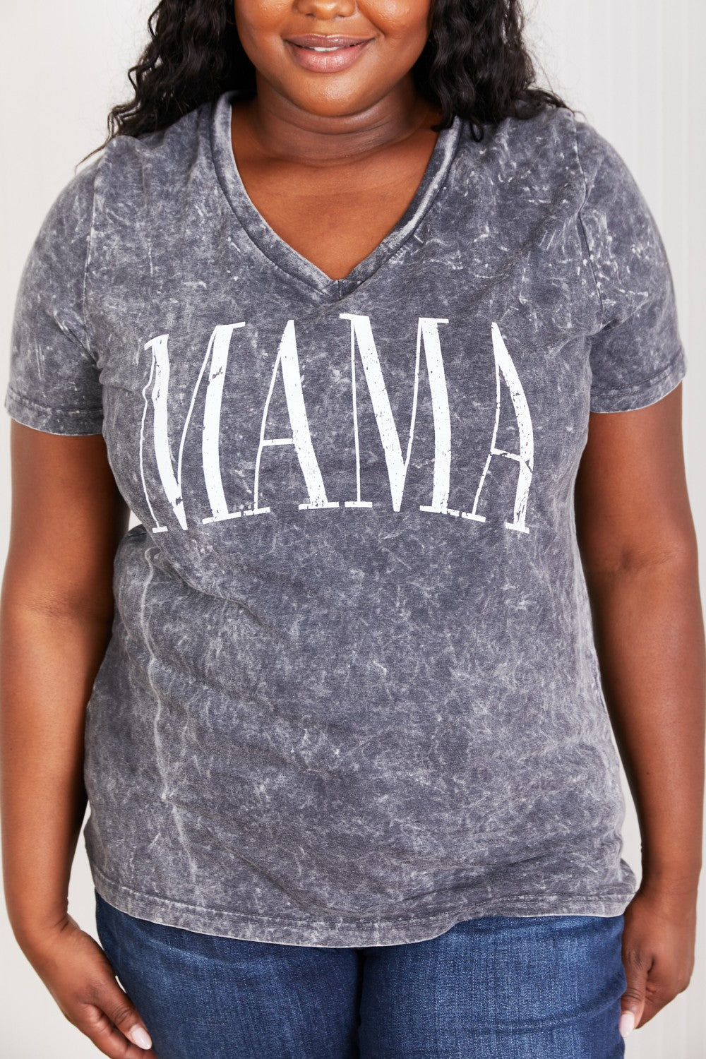 Sew In Love MAMA Full Size Acid Wash Tee