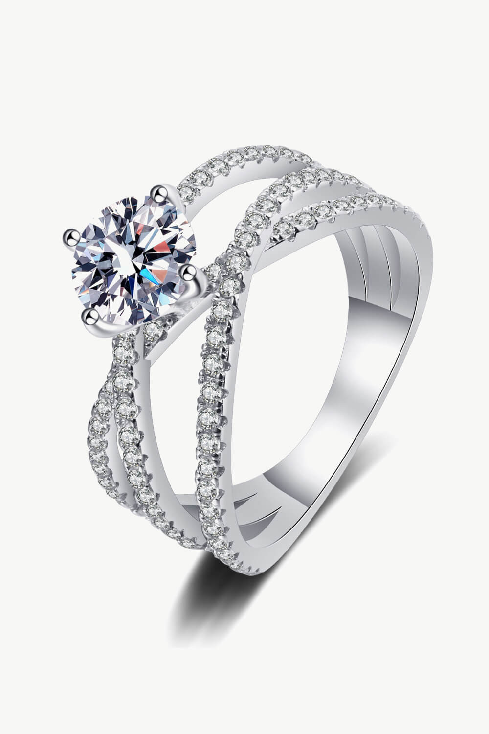 1-Carat Moissanite Crisscross Ring