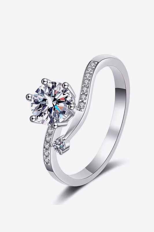 1-Carat Moissanite Bypass Ring