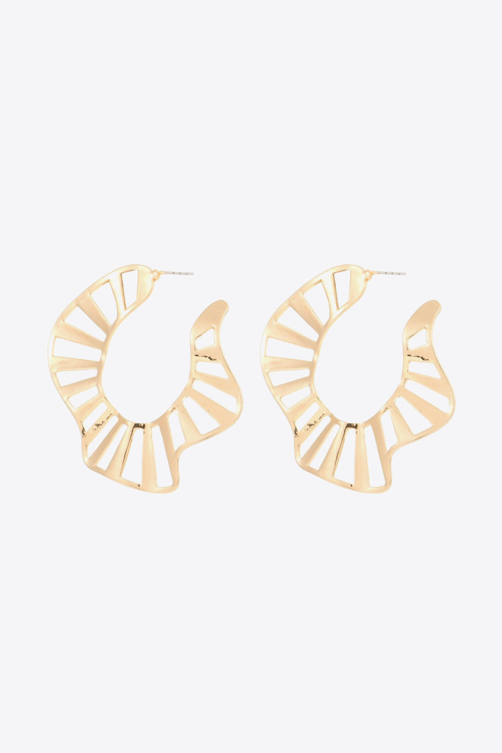 Cutout Zinc Alloy C-Hoop Earrings