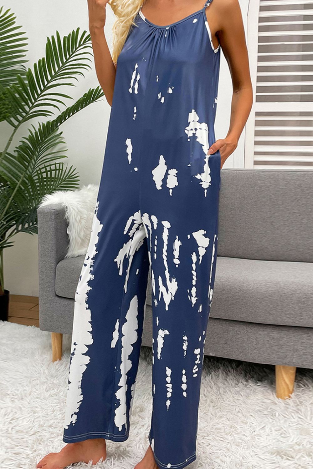 Tie-Dye Spaghetti Strap Jumpsuit