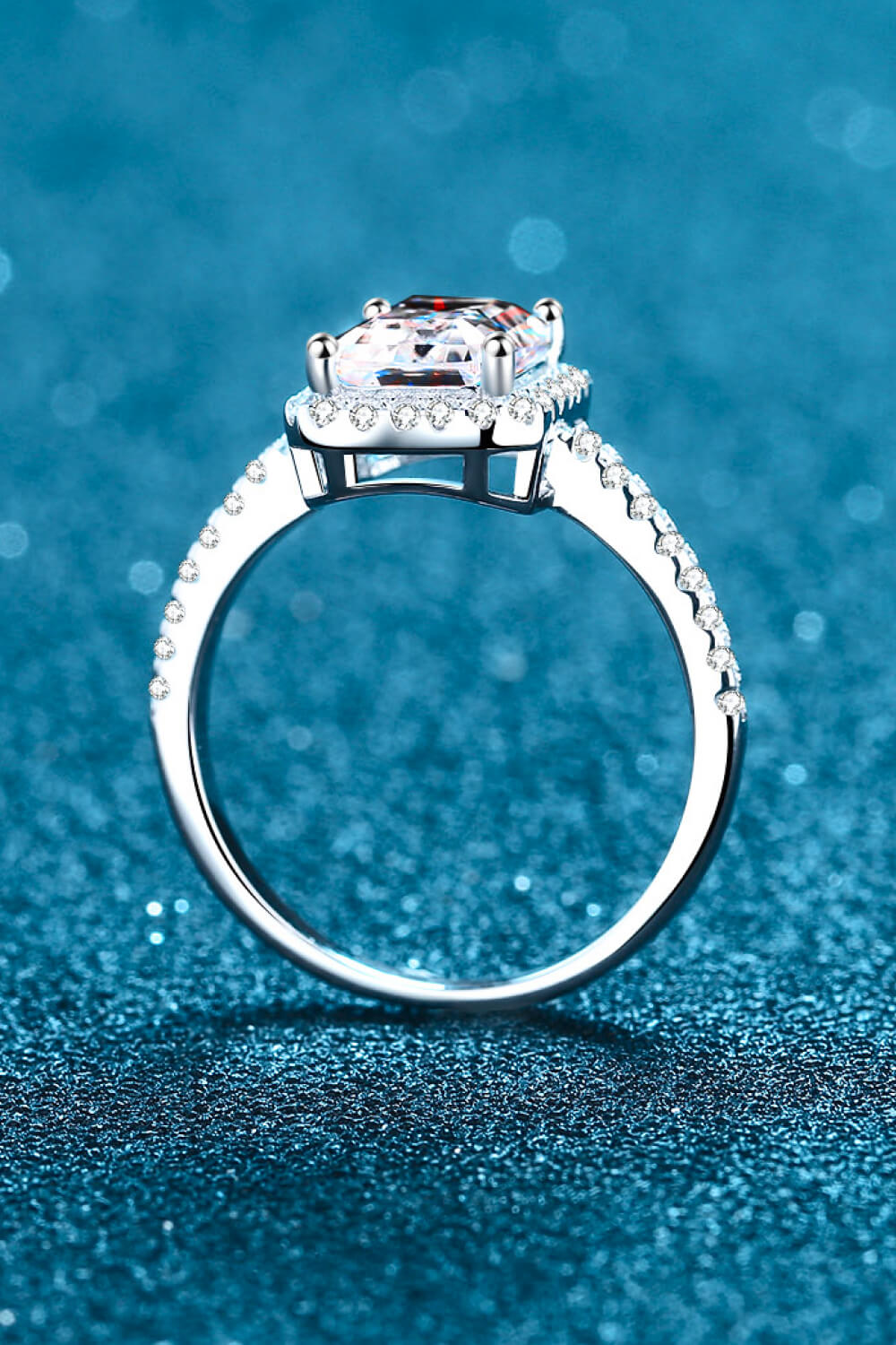 1-Carat Rectangle Moissanite Ring