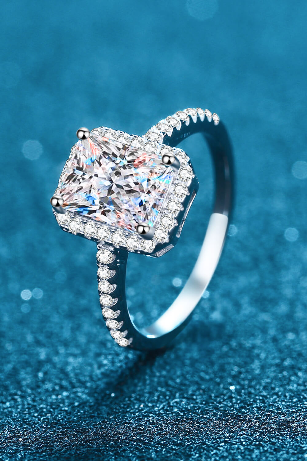 1-Carat Rectangle Moissanite Ring