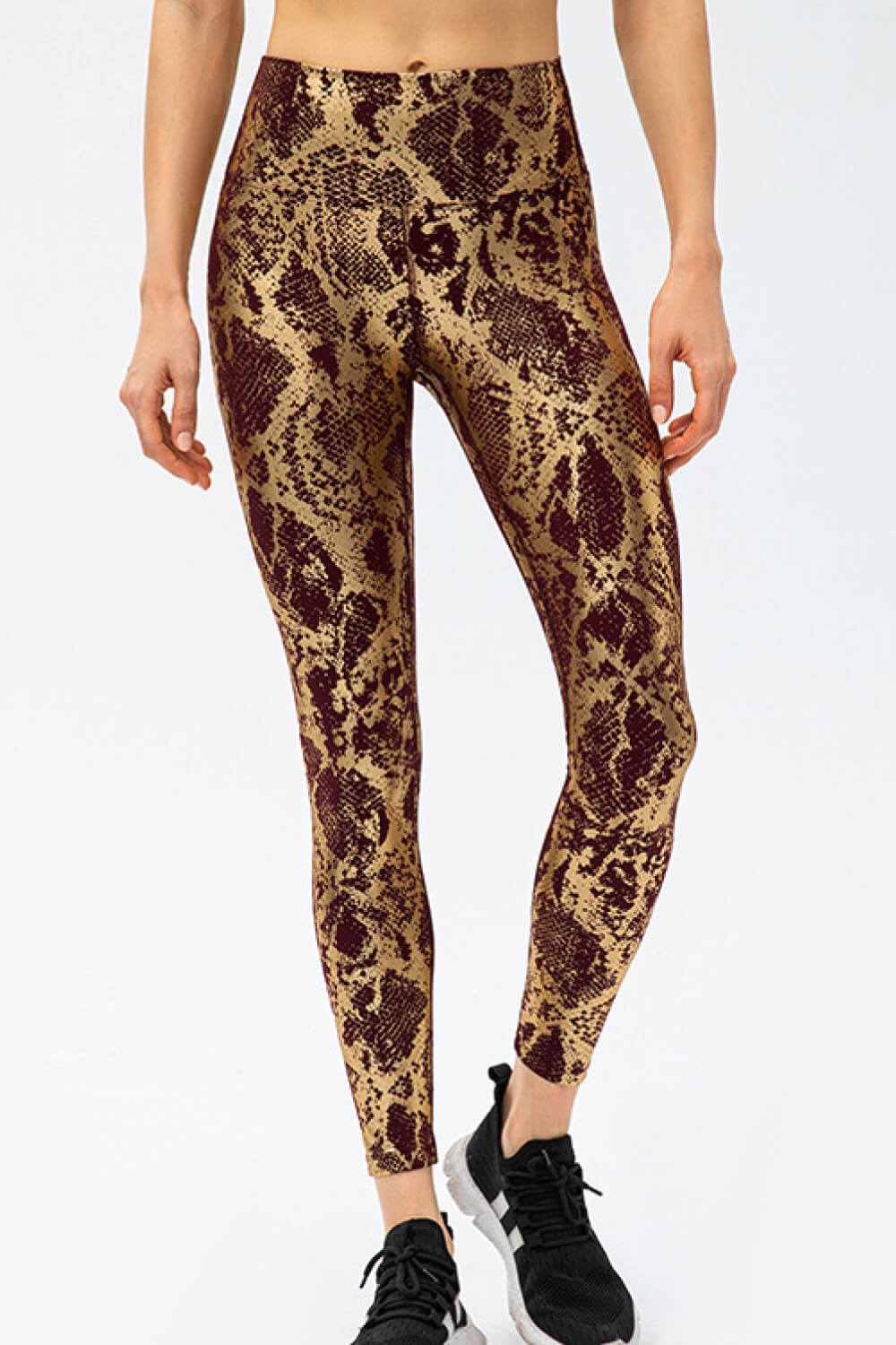 Snakeskin Elastic Waistband Yoga Leggings