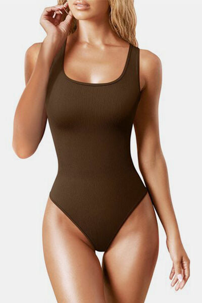 Wide Strap Square Neck Active Bodysuit