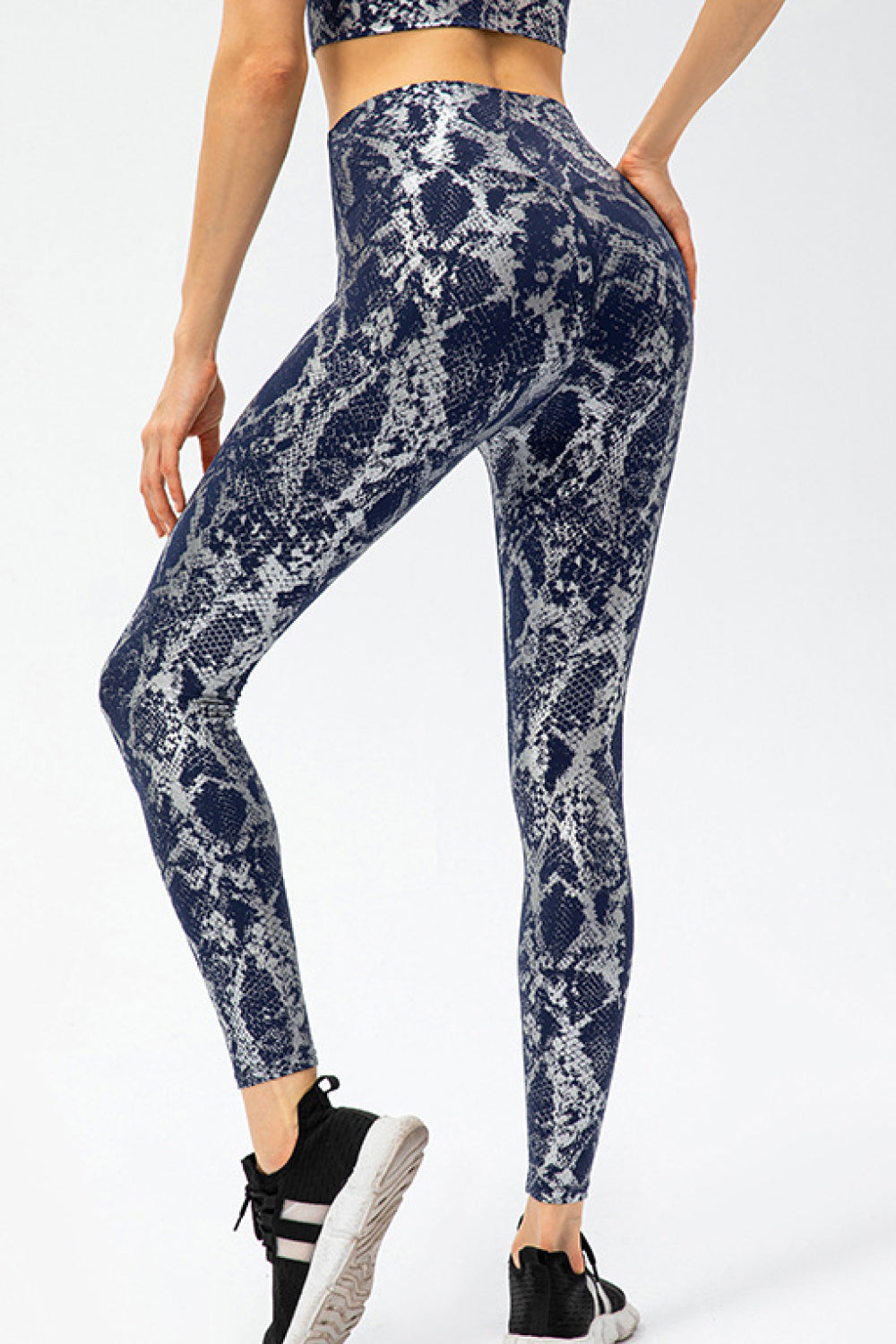 Snakeskin Elastic Waistband Yoga Leggings