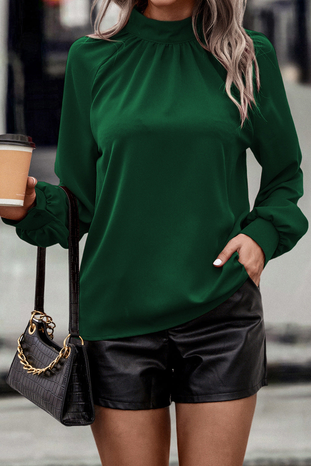 Cutout Mock Neck Top