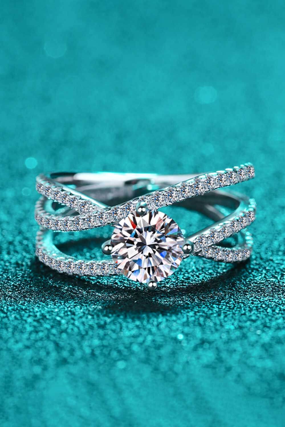 1-Carat Moissanite Crisscross Ring