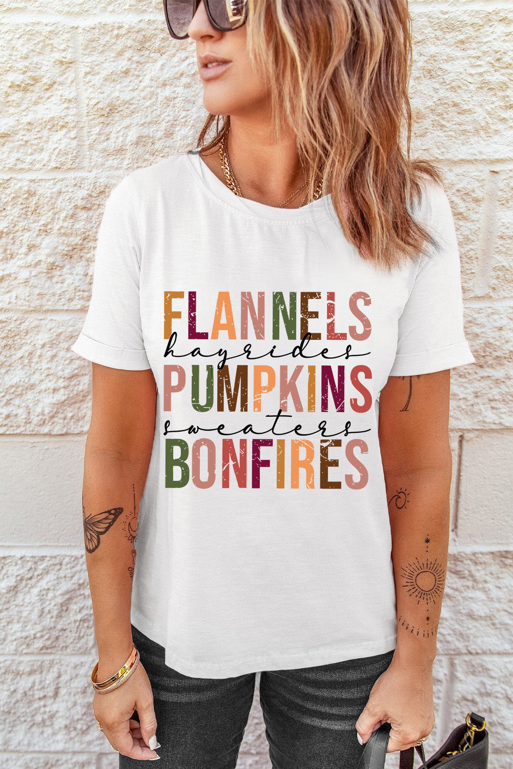 FLANNELS PUMPKINS BONFIRES Graphic Tee