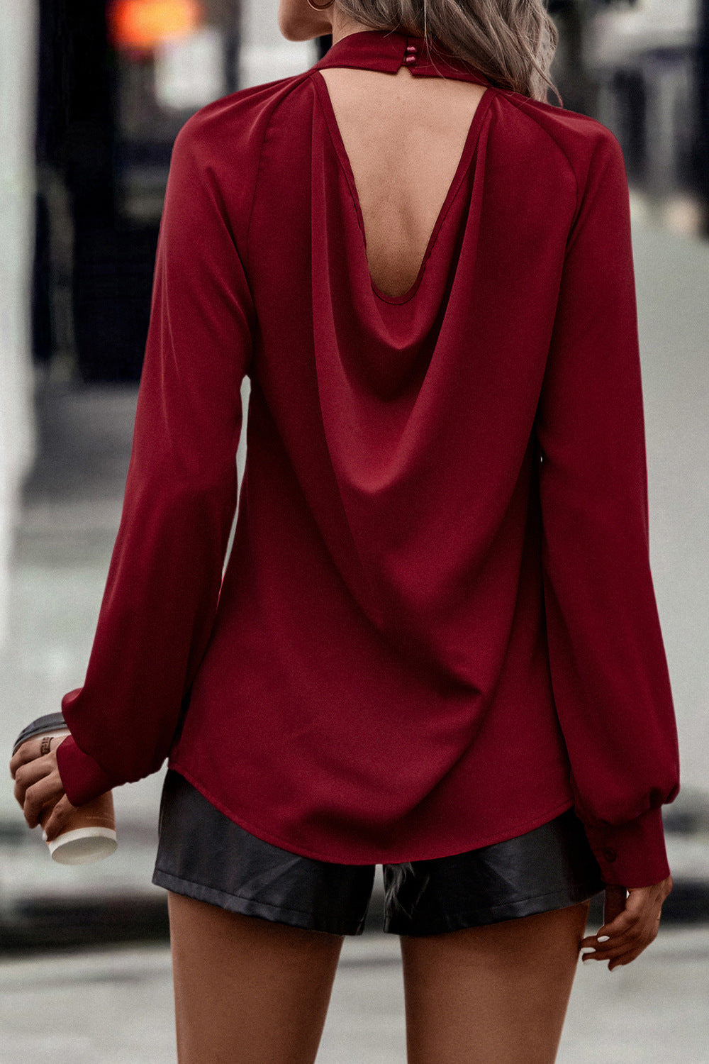 Cutout Mock Neck Top