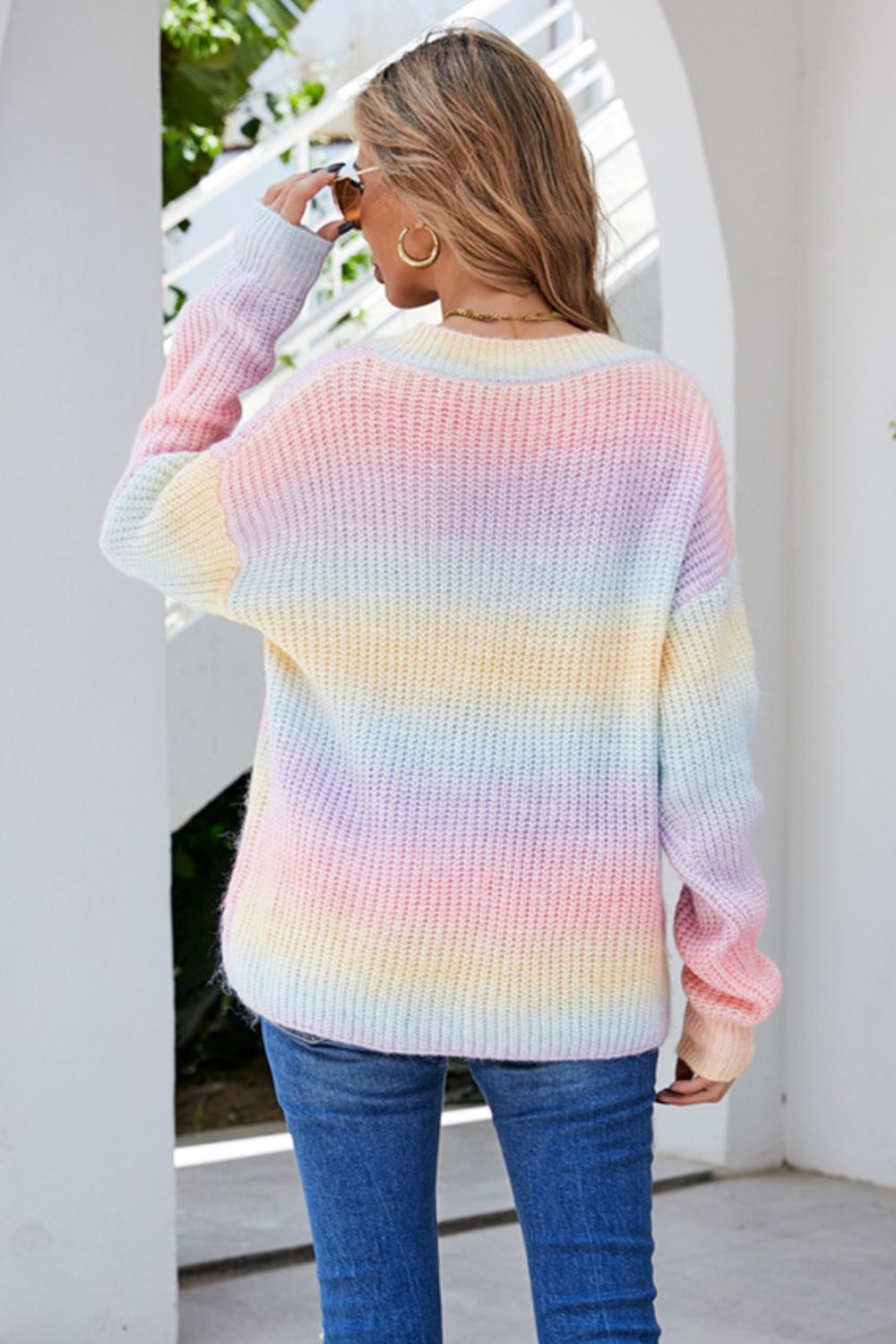 Multicolored V-Neck Sweater