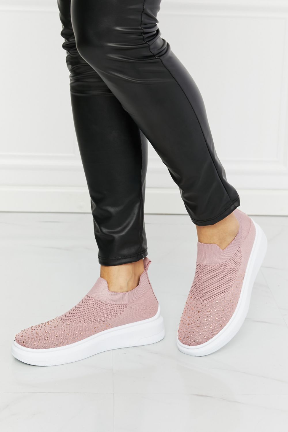 Rhinestone Slip-On Shoes