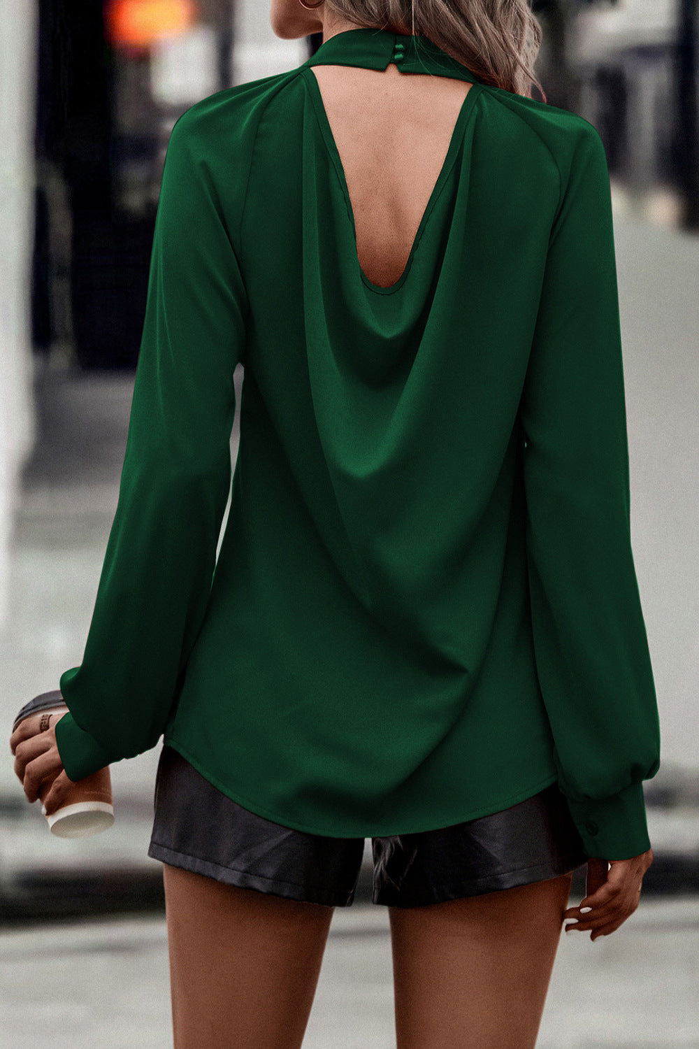 Cutout Mock Neck Top