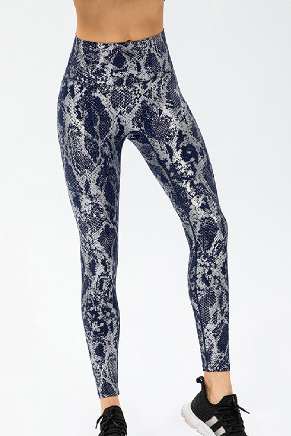 Snakeskin Elastic Waistband Yoga Leggings