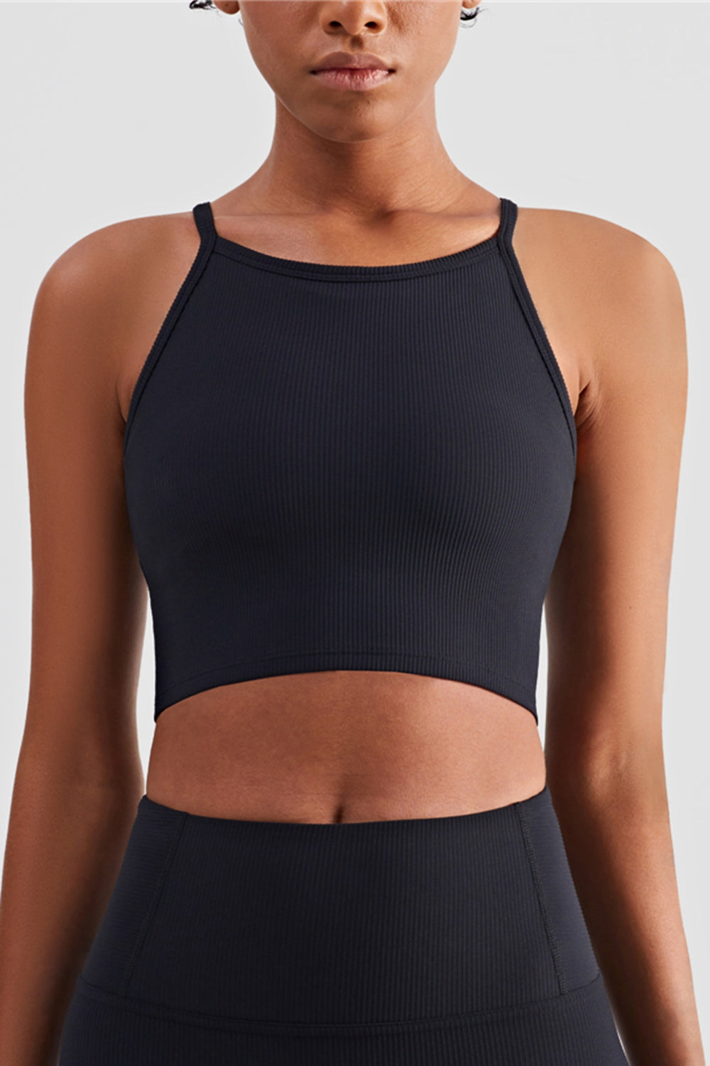 Round Neck Cropped Sports Cami