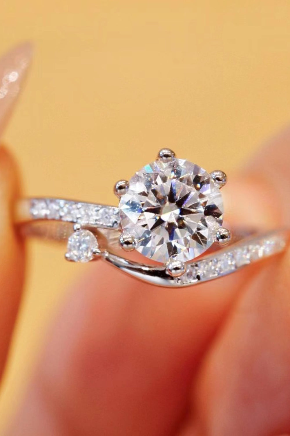 1-Carat Moissanite Bypass Ring