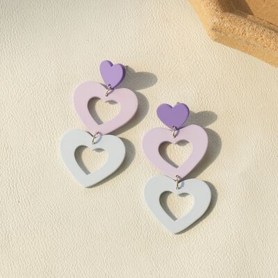 Cutout Heart Acrylic Dangle Earrings