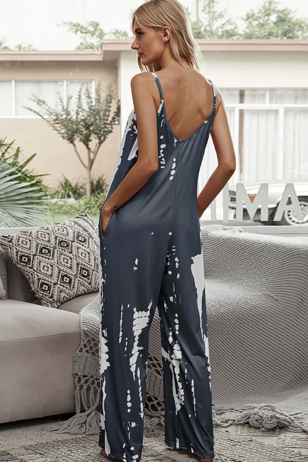 Tie-Dye Spaghetti Strap Jumpsuit