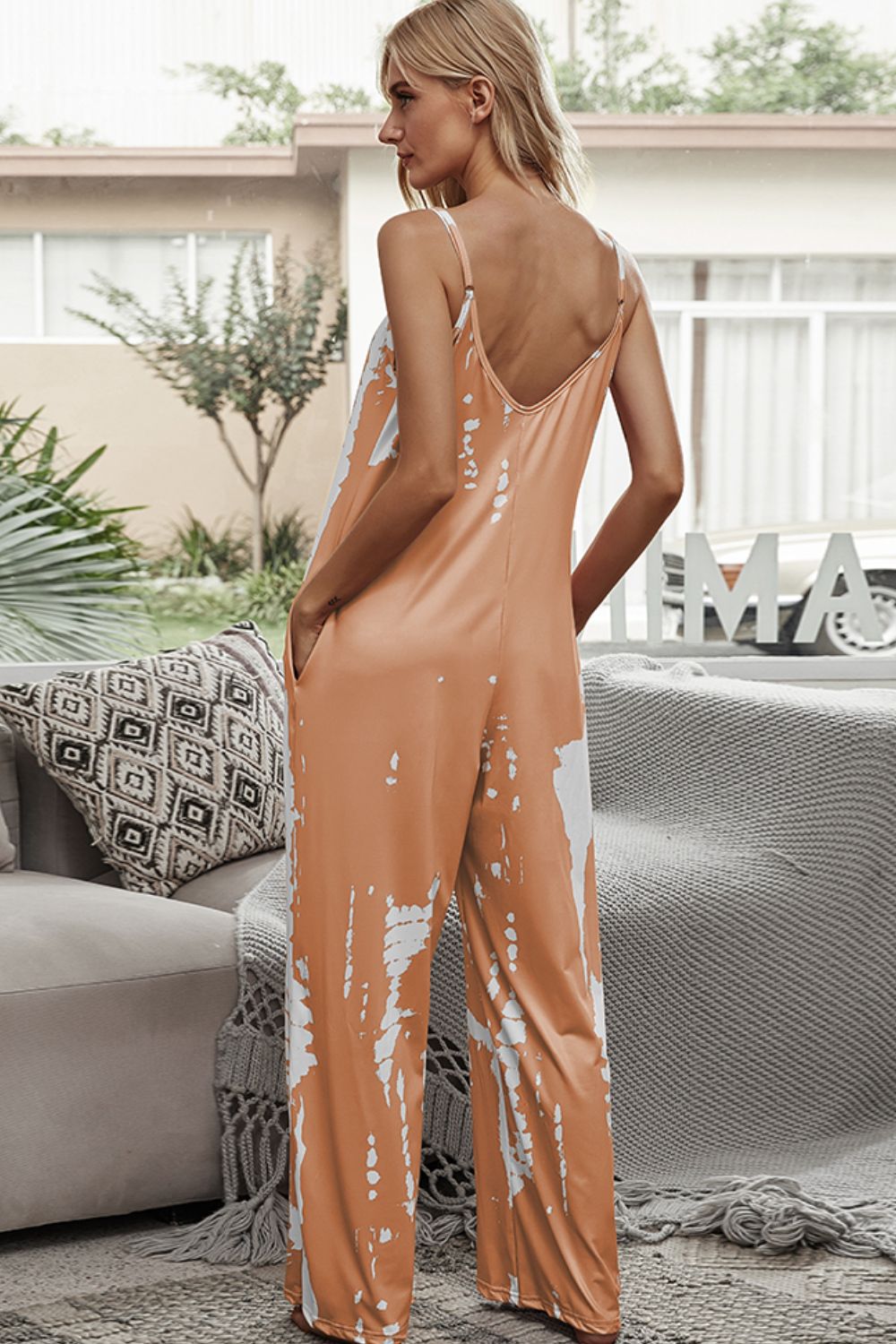 Tie-Dye Spaghetti Strap Jumpsuit