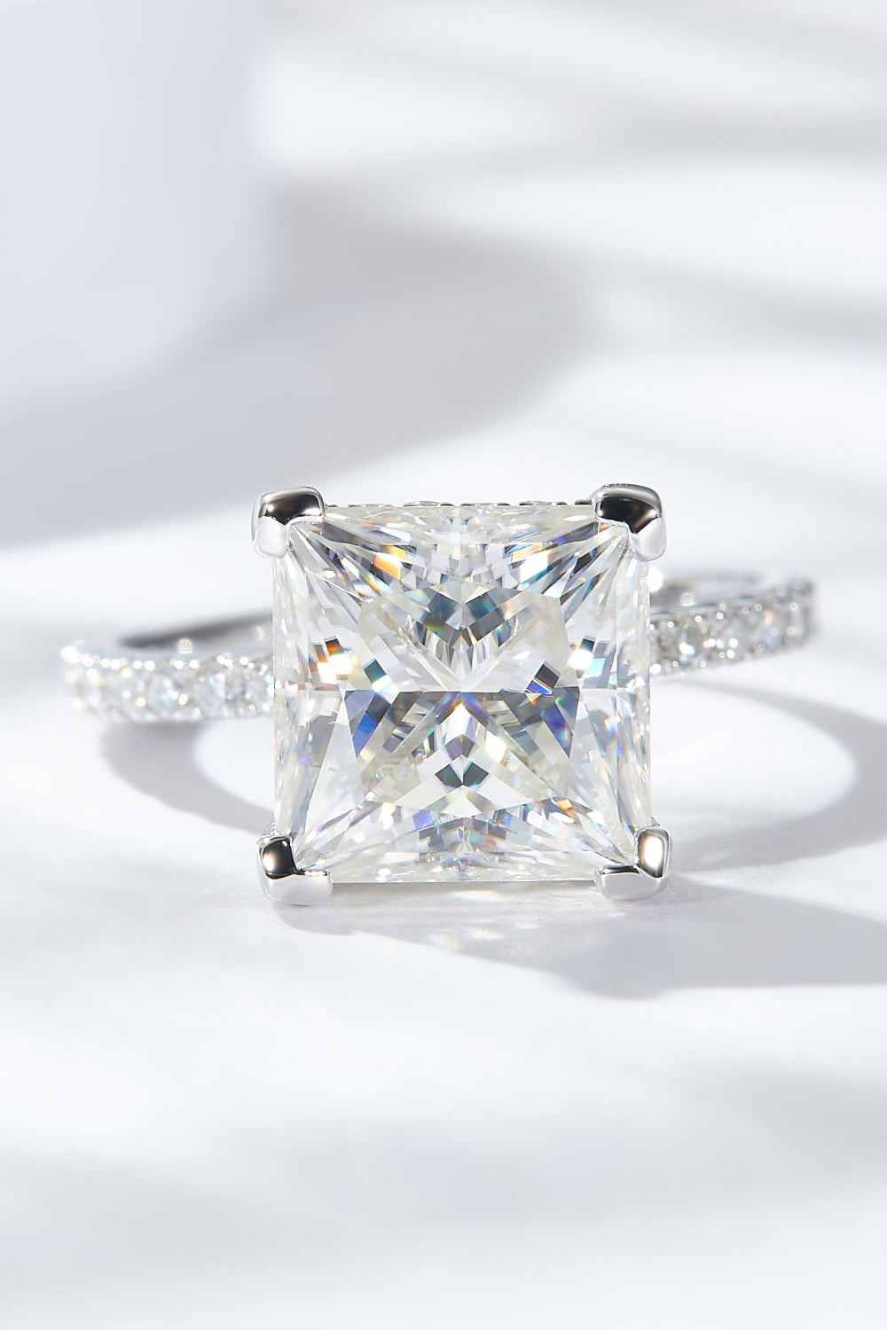 5.52-Carat Moissanite Side Stone Ring